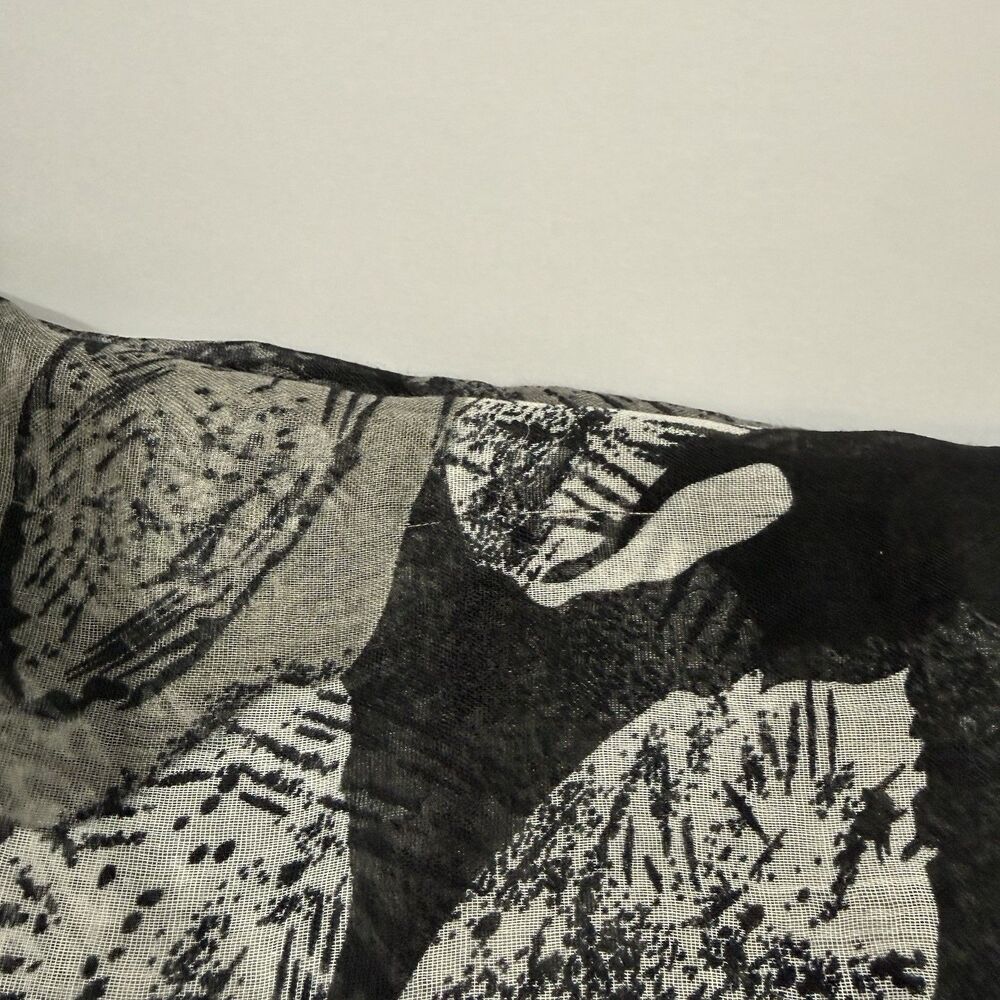 Black and Grey Abstract Floral Print Infinity Loop Scarf - Picture 10 of 11